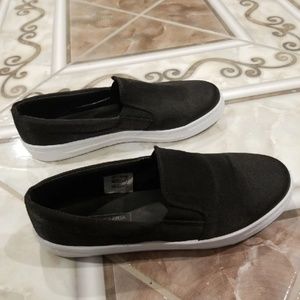 BCBG Black Slip-On Platform Shoes